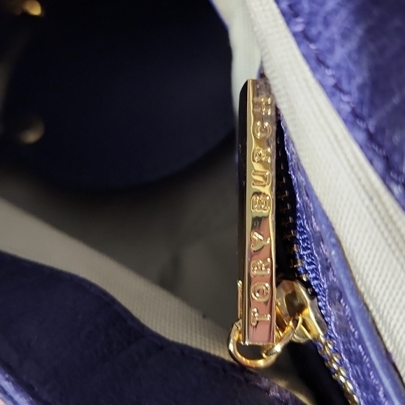 Tory Burch Purple Fringe Crossbody Messenger Purse - Picture 9 of 11